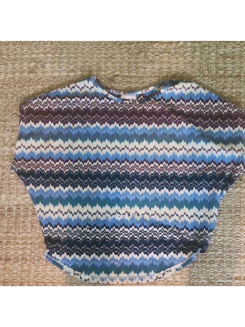 Romeo & Juliet Couture Multicolor Zigzag Crop Top